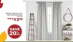 Oxford Mills Beaubien 2 Pack Faux Linen Back Tab Blackout Panels offer