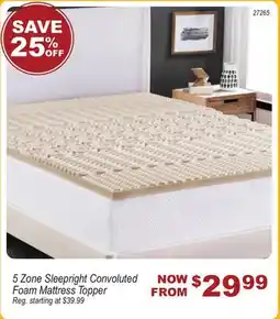 Oxford Mills 5 Zone Sleepright Convoluted Foam Mattress Topper offer