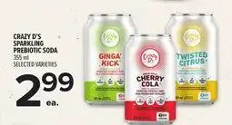 Metro CRAZY D'S SPARKLING PREBIOTIC SODA offer