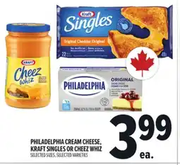 Metro PHILADELPHIA CREAM CHEESE, KRAFT SINGLES OR CHEEZ WHIZ offer