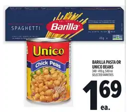 Metro BARILLA PASTA OR UNICO BEANS offer