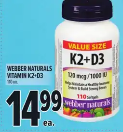 Metro WEBBER NATURALS VITAMIN K2 + D3 offer