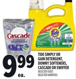 Metro TIDE SIMPLY OR GAIN DETERGENT, DOWNY SOFTENERS, CASCADE OR SWIFFER offer