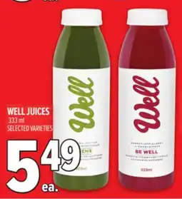 Metro WELL JUICES offer