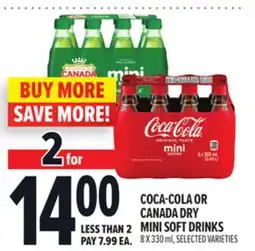 Metro COCA-COLA OR CANADA DRY MINI SOFT DRINKS offer