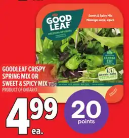 Metro GOODLEAF CRISPY SPRING MIX OR SWEET & SPICY MIX offer