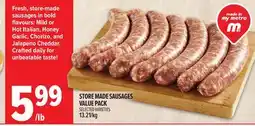 Metro STORE MADE SAUSAGES VALUE PACK offer