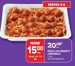 Metro FRESH 2 GO SPAGHETTI & MEATBALLS offer