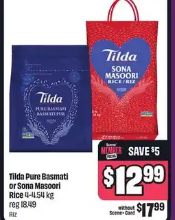Chalo FreshCo Tilda Pure Basmati or Sona Masoori Rice 4-4.54 kg offer