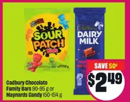 Chalo FreshCo Cadbury Chocolate Family Bars 90-95 g or Maynards Candy 150-154 g offer
