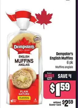Chalo FreshCo Dempster's English Muffins 6 pk offer