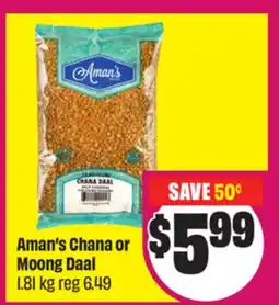 Chalo FreshCo Aman's Chana or Moong Daal 1.81 kg offer