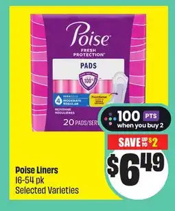 Chalo FreshCo Poise Liners 16-54 pk Selected Varieties offer