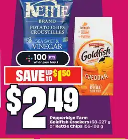 Chalo FreshCo Pepperidge Farm Goldfish Crackers 168-g or Kettle Chips 156-198 g offer