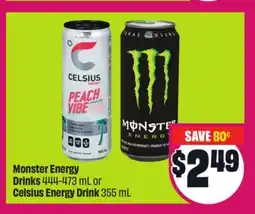 Chalo FreshCo Monster Energy Drinks 444-473 mL or Celsius Energy Drink offer