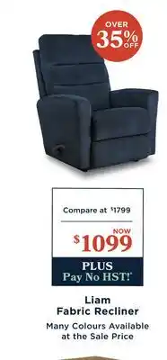 La Z Boy Liam Fabric Recliner offer
