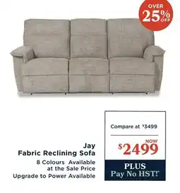 La Z Boy Jay Fabric Reclining Sofa offer