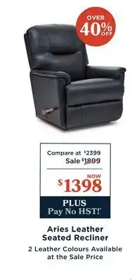 La Z Boy Aries Leather Seated Recliner offer