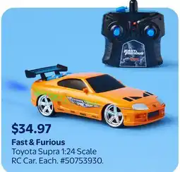 Walmart Fast & Furious Toyota Supra 1:24 Scale RC Car offer