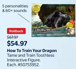 Walmart How To Train Your Dragon Tame and Train Toothless Inactive Figure offer