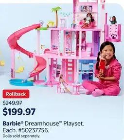 Walmart Barbie Dreamhouse Playset offer
