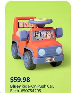 Walmart Bluey Ride-On Push Car offer