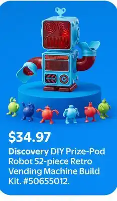 Walmart Discovery DIY Prize-Pod Robot 52-piece Retro Vending Machine Build Kit offer