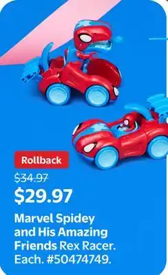 Walmart Marvel Spidey and His Amazing Friends Rex Racer offer