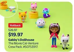 Walmart Gabby's Dollhouse The Movie Cat-Venture Crew Pack offer