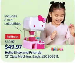 Walmart Hello Kitty and Friends 12 Claw Machine offer