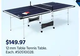 Walmart 12 mm Table Tennis Table offer