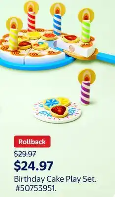 Walmart Birthday Cake Play Set offer
