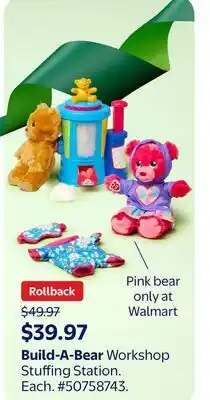 Walmart Builder-A-Bear Workshop Stuffing Station offer