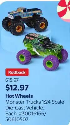 Walmart Hot Wheels Monster Truck 1:24 Scale Die-Cast Vehicle offer