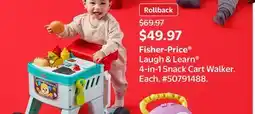 Walmart Fisher-Price Laugh & Learn 4-in-1 Snack Cart Walker offer