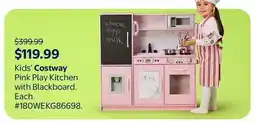 Walmart Kids' Costway Pink Play Kitchen with Blackboard offer