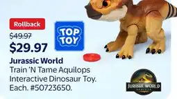 Walmart Jurassic World Train 'N Tame Aquilops Interactive Dinosaur Toy offer