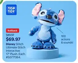 Walmart Disney Stitch Ultimate Stitch Interactive 17 Plush offer