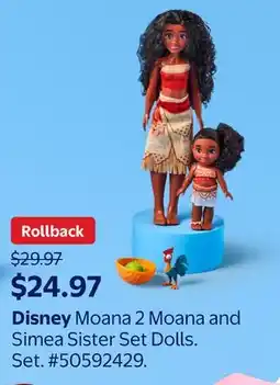 Walmart Disney Moana 2 Moana and Simea Sister Set Dolls offer
