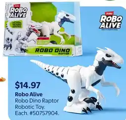 Walmart Robo Alive Robo Dino Raptor Robotic Toy offer