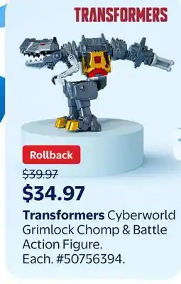 Walmart Transformers Cyberworld Grimlock Chomp & Battle Action Figure offer