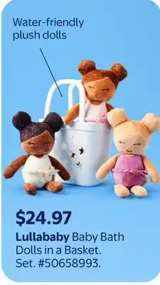 Walmart Lullababy Baby Bath Dolls in a Basket offer