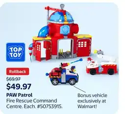 Walmart PAW Patrol Fire Rescue Command Centre offer