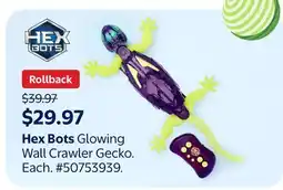 Walmart Hex Bots Glowing Wall Crawler Gecko offer