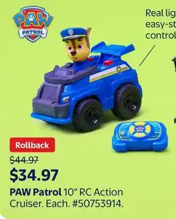 Walmart PAW Patrol 10 RC Action Cruiser offer