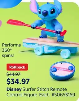 Walmart Disney Surfer Stitch Remote Control Figure offer