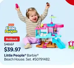 Walmart Little People Barbie Beach House offer