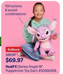 Walmart RealFX Disney Angel 18 Puppetronic Toy offer