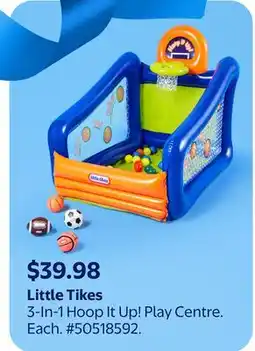 Walmart Little Tikes 3-In-1 Hoop It Up! Play Centre offer