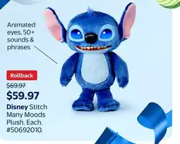 Walmart Disney Stitch Many Moods Plush offer